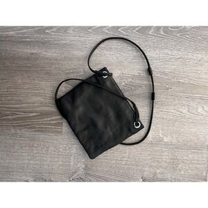 Margot Black Crossbody Bag Soft Faux Leather Pouch Shoulder Sling Minimalist